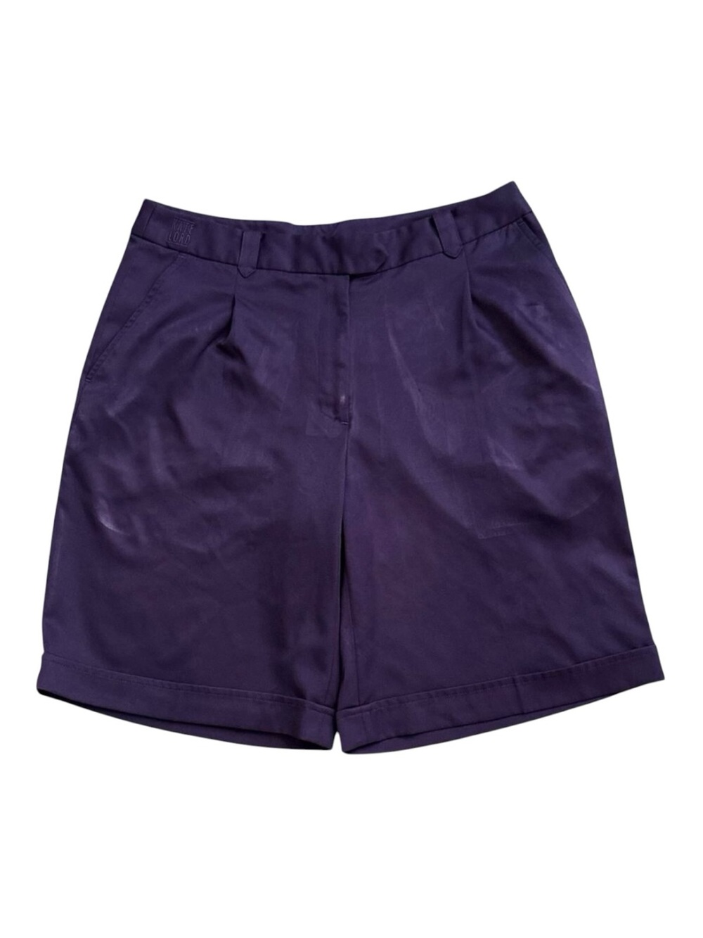 Kate Lord Shorts Womens Size 8 Purple Golf Bermuda Pleated Front Pockets Cuffed